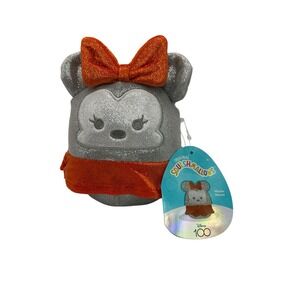 Squishmallow Minnie Mouse Kellytoy 6"‎ Plush Disney 100 Silver Glittery Red
